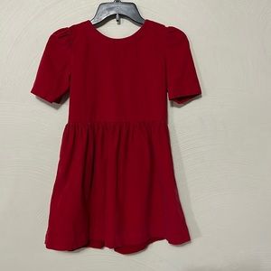 Gap, dress, red, corduroy, short sleeves, Christmas